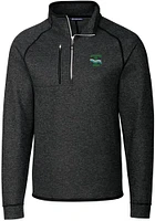Cutter and Buck Tulane Green Wave Mens Charcoal Mainsail Sweater Big Tall Qtr Zip