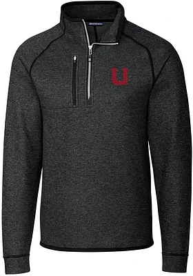 Cutter and Buck Utah Utes Mens Charcoal Mainsail Sweater Big Tall Qtr Zip
