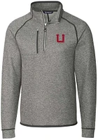 Cutter and Buck Utah Utes Mens Grey Mainsail Sweater Big Tall Qtr Zip