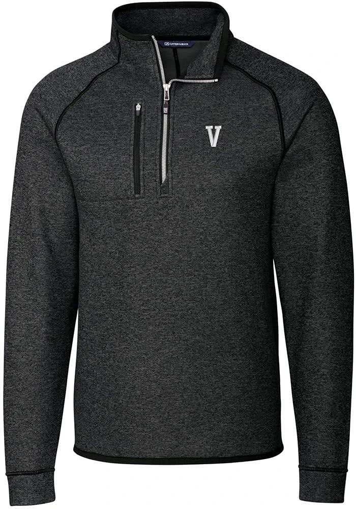 Cutter and Buck Villanova Wildcats Mens Charcoal Mainsail Sweater Big Tall Qtr Zip
