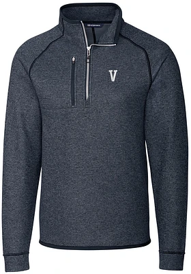 Cutter and Buck Villanova Wildcats Mens Navy Blue Mainsail Sweater Big Tall Qtr Zip