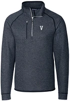 Cutter and Buck Villanova Wildcats Mens Navy Blue Mainsail Sweater Big Tall Qtr Zip