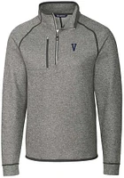 Cutter and Buck Villanova Wildcats Mens Grey Mainsail Sweater Big Tall Qtr Zip