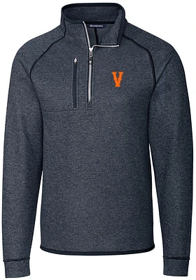 Cutter and Buck Virginia Cavaliers Mens Navy Blue Mainsail Sweater Big Tall Qtr Zip