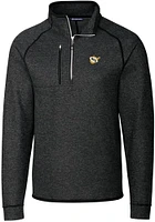 Cutter and Buck West Virginia Mountaineers Mens Charcoal Mainsail Sweater Big Tall Qtr Zip