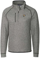 Cutter and Buck West Virginia Mountaineers Mens Grey Mainsail Sweater Big Tall Qtr Zip
