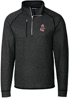 Cutter and Buck Washington State Cougars Mens Charcoal Mainsail Sweater Big Tall Qtr Zip