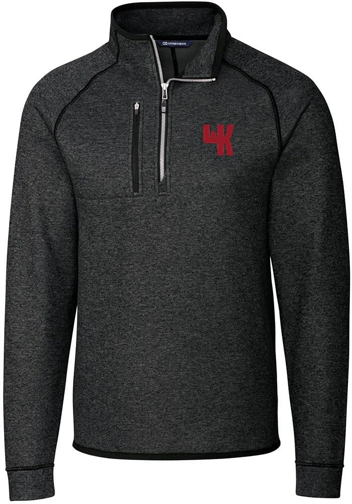 Cutter and Buck Western Kentucky Hilltoppers Mens Charcoal Mainsail Sweater Big Tall Qtr Zip