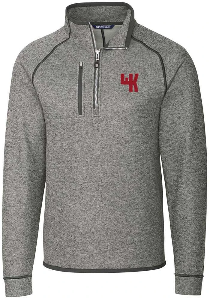 Cutter and Buck Western Kentucky Hilltoppers Mens Grey Mainsail Sweater Big Tall Qtr Zip