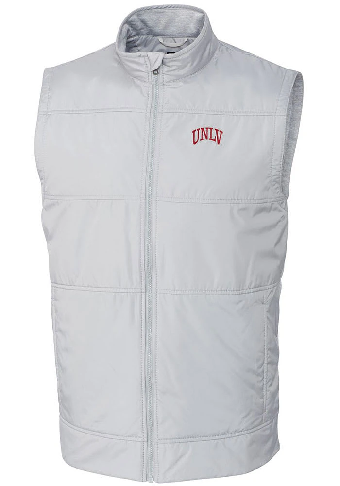 Cutter and Buck UNLV Runnin Rebels Mens White Stealth Hybrid Quilted Windbreaker Vest Big Ta..