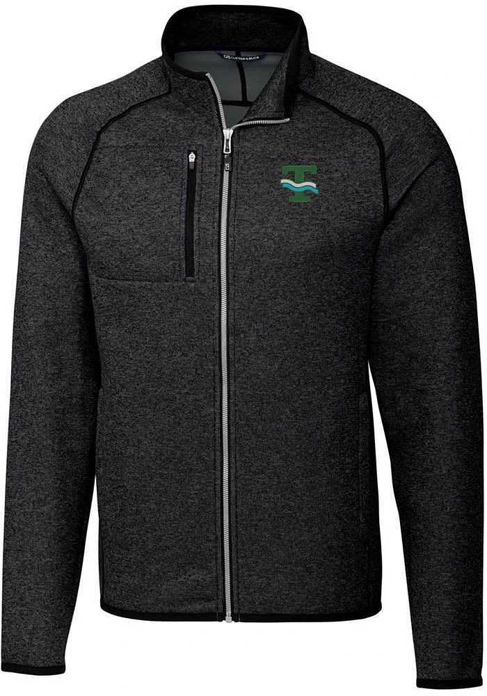 Cutter and Buck Tulane Green Wave Mens Charcoal Mainsail Sweater Big Tall Light Weight Jacke..