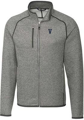 Cutter and Buck Villanova Wildcats Mens Grey Mainsail Sweater Big Tall Light Weight Jacket