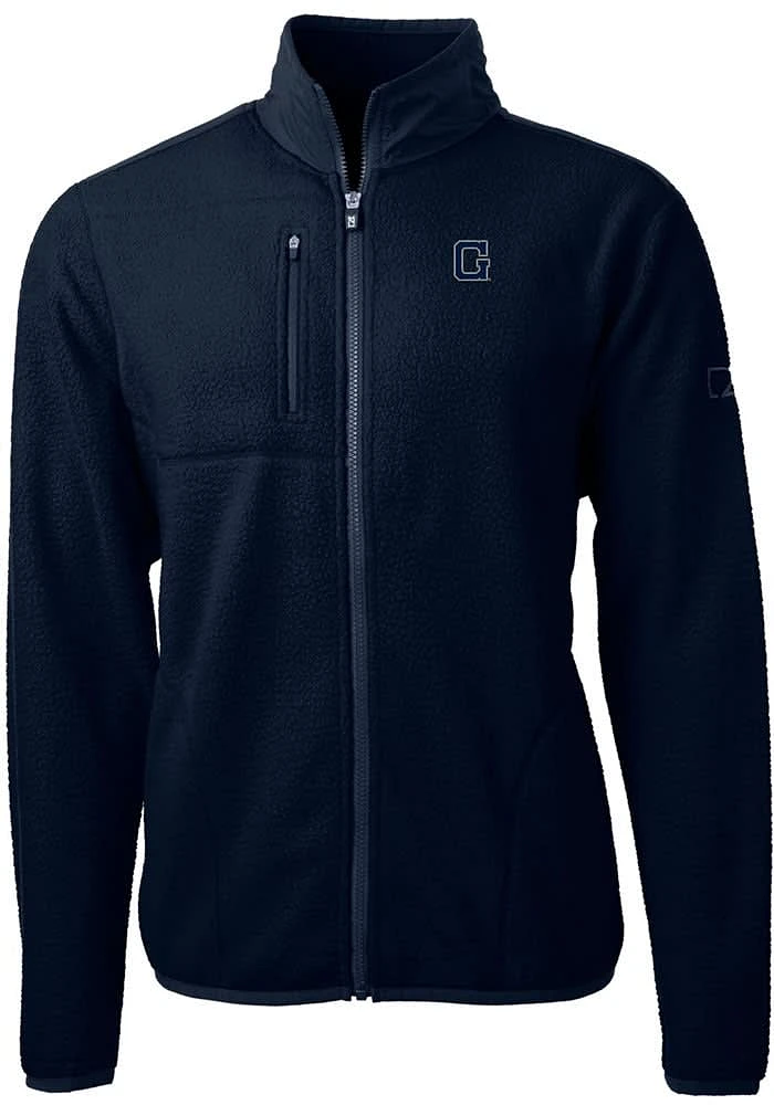 Cutter and Buck Georgetown Hoyas Mens Navy Blue Cascade Eco Sherpa Big Tall Light Weight Jac..