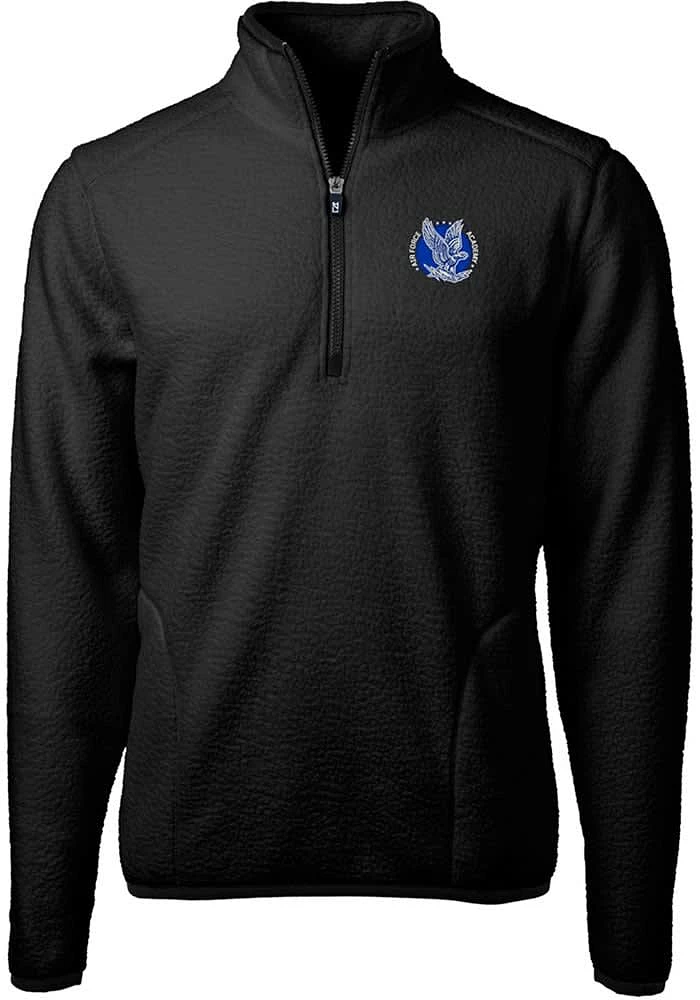 Cutter and Buck Air Force Falcons Mens Black Cascade Eco Sherpa Big Tall Qtr Zip