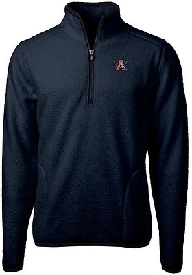 Cutter and Buck Auburn Tigers Mens Navy Blue Cascade Eco Sherpa Big Tall Qtr Zip