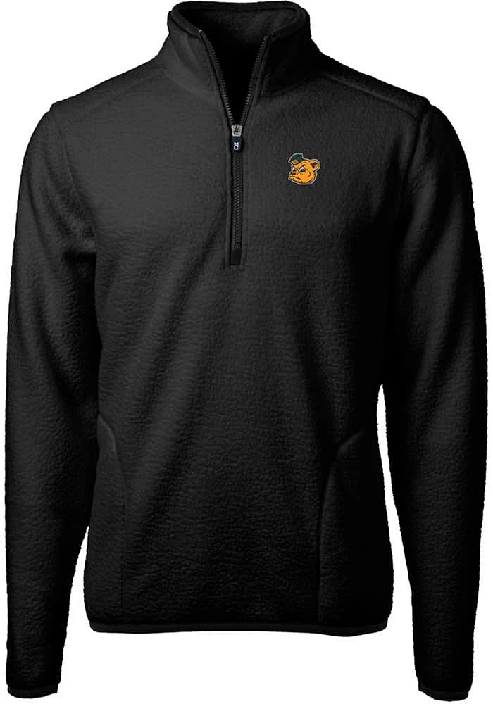 Cutter and Buck Baylor Bears Mens Black Cascade Eco Sherpa Big Tall Qtr Zip