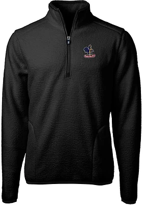 Cutter and Buck Delaware Fightin' Blue Hens Mens Black Cascade Eco Sherpa Big Tall Qtr Zip