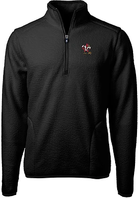 Cutter and Buck Louisville Cardinals Mens Black Cascade Eco Sherpa Big Tall Qtr Zip
