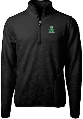 Cutter and Buck Marshall Thundering Herd Mens Black Cascade Eco Sherpa Big Tall Qtr Zip
