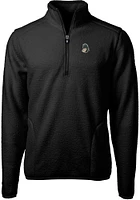 Cutter and Buck Michigan State Spartans Mens Black Cascade Eco Sherpa Big Tall Qtr Zip