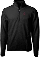 Cutter and Buck Southern Illinois Salukis Mens Black Cascade Eco Sherpa Big Tall Qtr Zip
