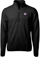 Cutter and Buck TCU Horned Frogs Mens Black Cascade Eco Sherpa Big Tall Qtr Zip