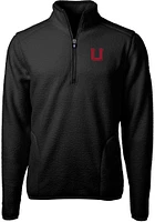 Cutter and Buck Utah Utes Mens Black Cascade Eco Sherpa Big Tall Qtr Zip