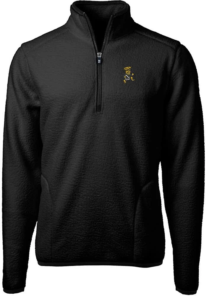 Cutter and Buck Wichita State Shockers Mens Black Cascade Eco Sherpa Big Tall Qtr Zip