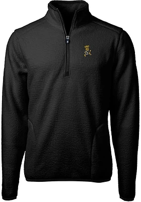 Cutter and Buck Wichita State Shockers Mens Black Cascade Eco Sherpa Big Tall Qtr Zip