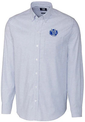Cutter and Buck Air Force Falcons Mens Blue Stretch Oxford Stripe Big Tall Dress Shirt
