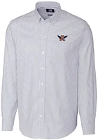 Cutter and Buck Auburn Tigers Mens Blue Stretch Oxford Stripe Big Tall Dress Shirt