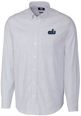 Cutter and Buck Old Dominion Monarchs Mens Blue Stretch Oxford Stripe Big Tall Dress Shirt