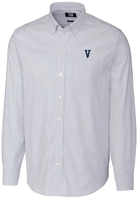 Cutter and Buck Villanova Wildcats Mens Blue Stretch Oxford Stripe Big Tall Dress Shirt