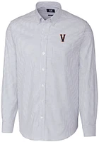 Cutter and Buck Virginia Cavaliers Mens Blue Stretch Oxford Stripe Big Tall Dress Shirt