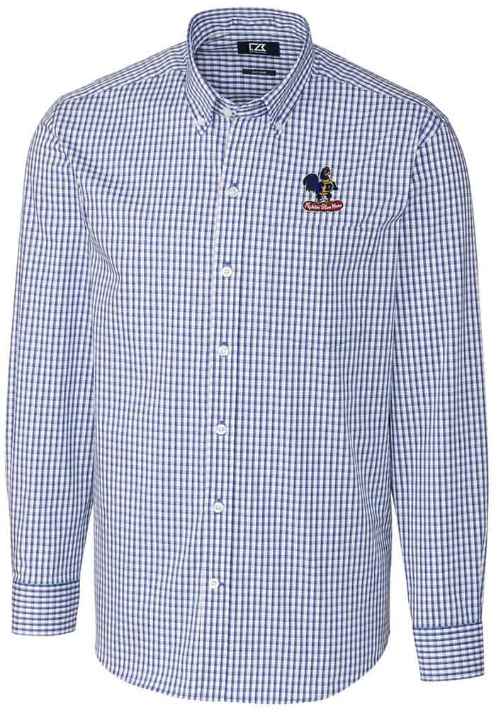 Cutter and Buck Delaware Fightin' Blue Hens Mens Easy Care Stretch Gingham Big Tall Dre..