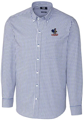 Cutter and Buck Delaware Fightin' Blue Hens Mens Easy Care Stretch Gingham Big Tall Dre..