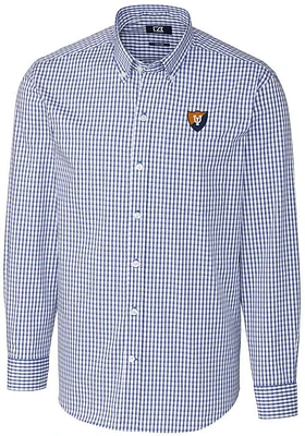 Blue Illinois Fighting Illini Cutter and Buck Mens Easy Care Stretch Gingham Big Tall Dress ..
