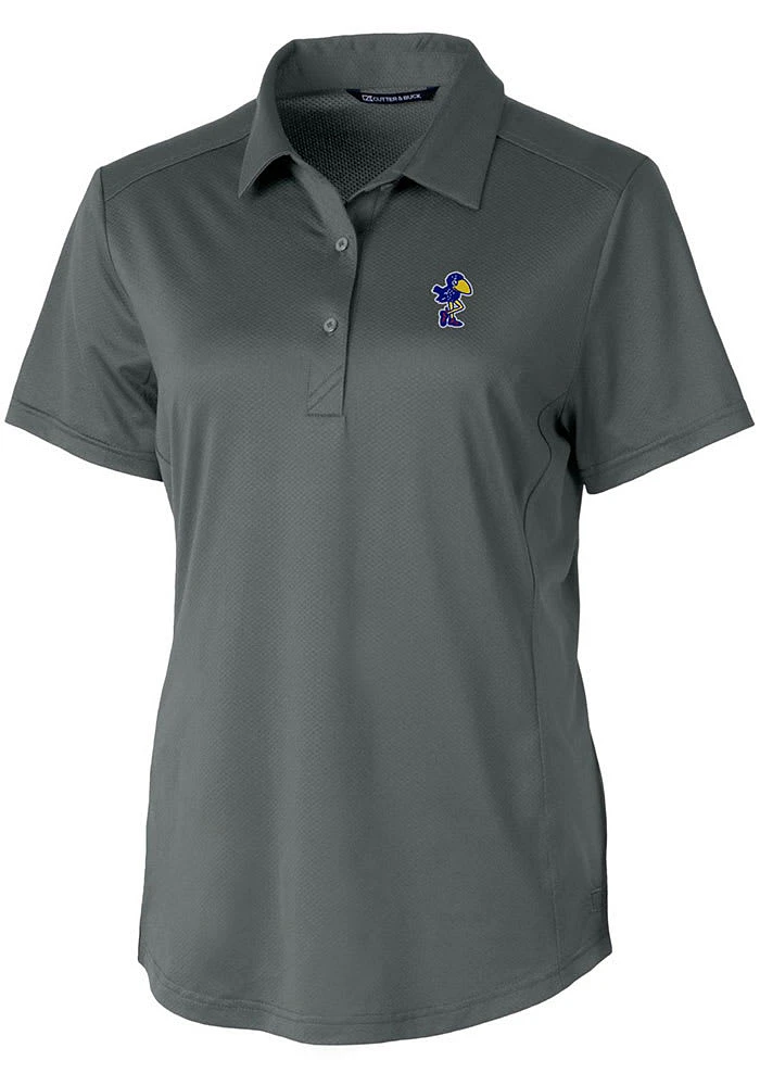 Cutter and Buck Kansas Jayhawks Womens Vault Prospect Textured Short Sleeve Polo Shirt