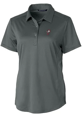 Cutter and Buck Ohio State Buckeyes Womens Vault Prospect Textured Short Sleeve Polo Shirt