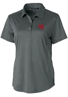 Cutter and Buck Western Kentucky Hilltoppers Womens Grey Prospect Textured Short Sleeve Polo Shi..