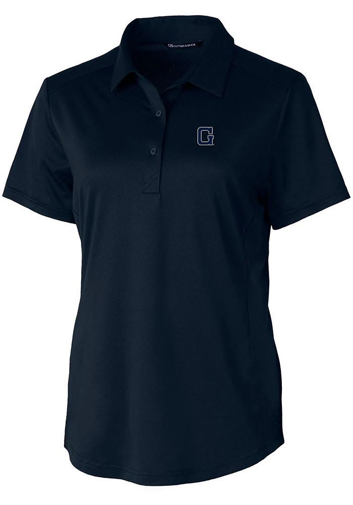 Cutter and Buck Georgetown Hoyas Womens Navy Blue Vault Prospect Short Sleeve Polo Shirt