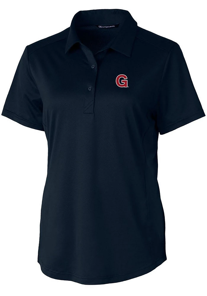 Cutter and Buck Gonzaga Bulldogs Womens Navy Blue Vault Prospect Short Sleeve Polo Shirt