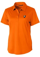 Womens Illinois Fighting Illini Orange Cutter and Buck Vault Prospect Textured Short Sleeve Polo..