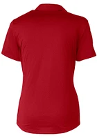 Cutter and Buck Delaware Fightin' Blue Hens Womens Red Prospect Textured Short Sleeve Polo Shirt