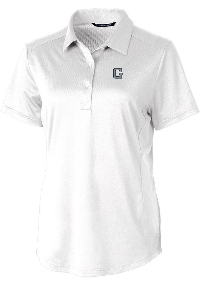 Cutter and Buck Georgetown Hoyas Womens White Vault Prospect Short Sleeve Polo Shirt
