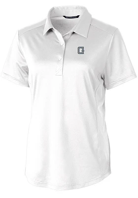Cutter and Buck Georgetown Hoyas Womens White Vault Prospect Short Sleeve Polo Shirt