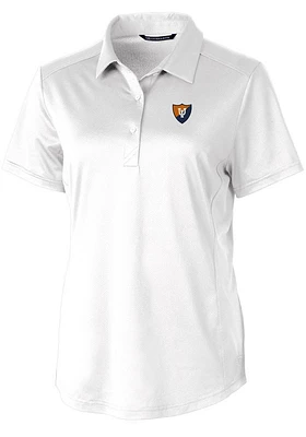 Womens Illinois Fighting Illini White Cutter and Buck Vault Prospect Textured Short Sleeve Polo ..