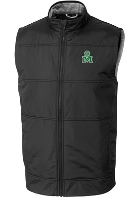 Cutter and Buck Marshall Thundering Herd Mens Stealth Hybrid Quilted Sleeveless Jacket