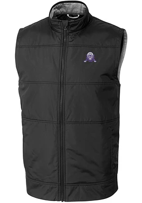 Cutter and Buck Northwestern Wildcats Mens Stealth Hybrid Quilted Sleeveless Jacket