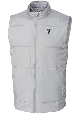 Cutter and Buck Villanova Wildcats Mens Grey Stealth Hybrid Quilted Sleeveless Jacket